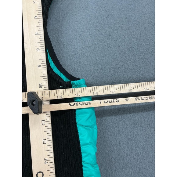 Calvin Klein Vest Womens Medium Teal Green Down Puffer Rib Knit MP3 Pocket - Picture 8 of 10